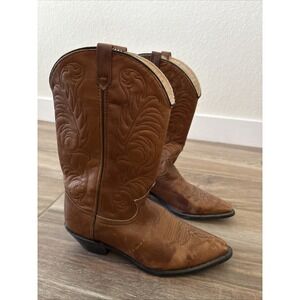 Acme Brown Leather Dingo Boots Circa 1980s Made In USA 8.5m Collector's Item Men
